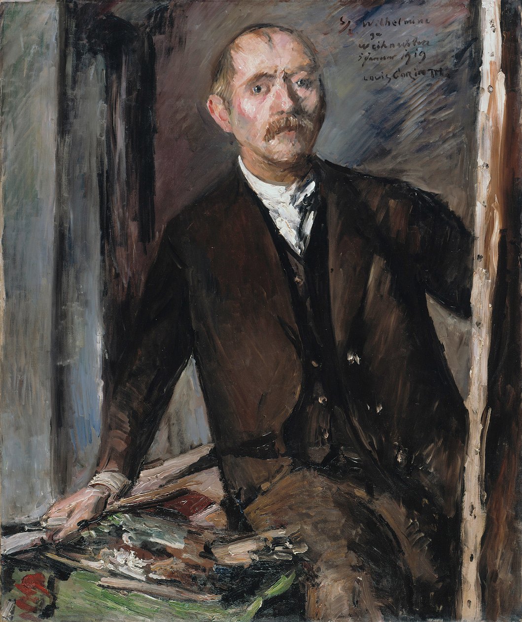 Selvportrett foran staffeliet av Lovis Corinth