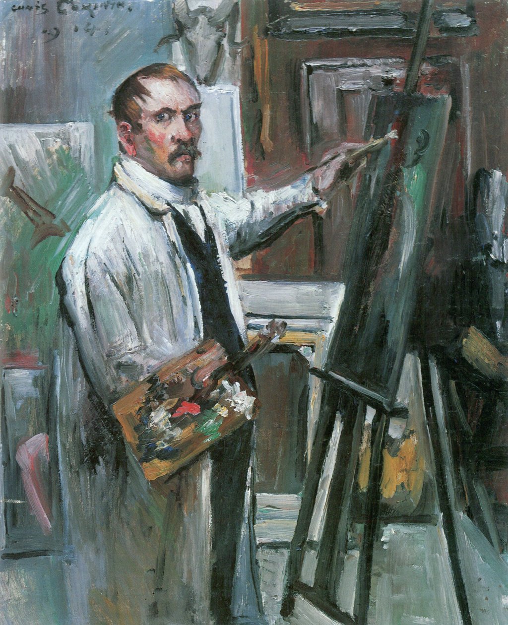 Selvportrett i atelieret av Lovis Corinth