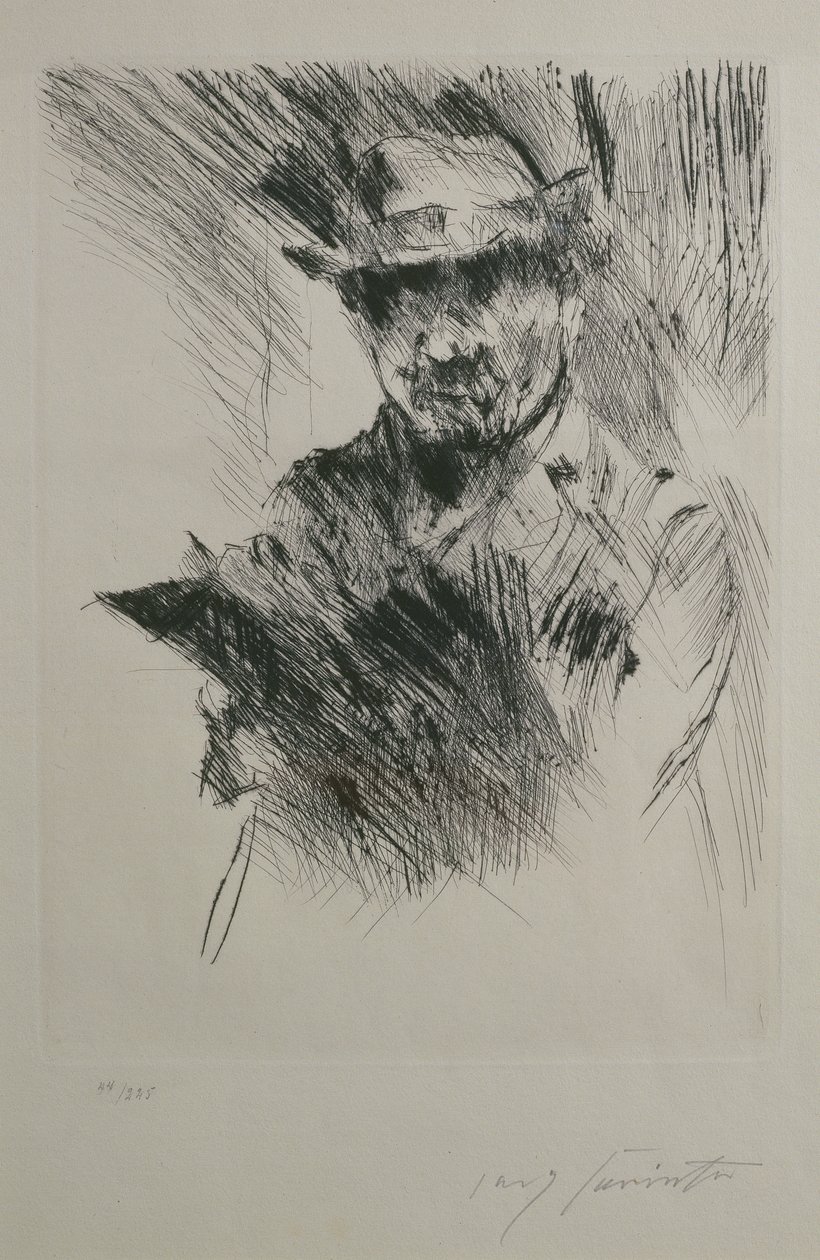 Selvportrett, ca. 1920-21 (tørrpunkt) av Lovis Corinth