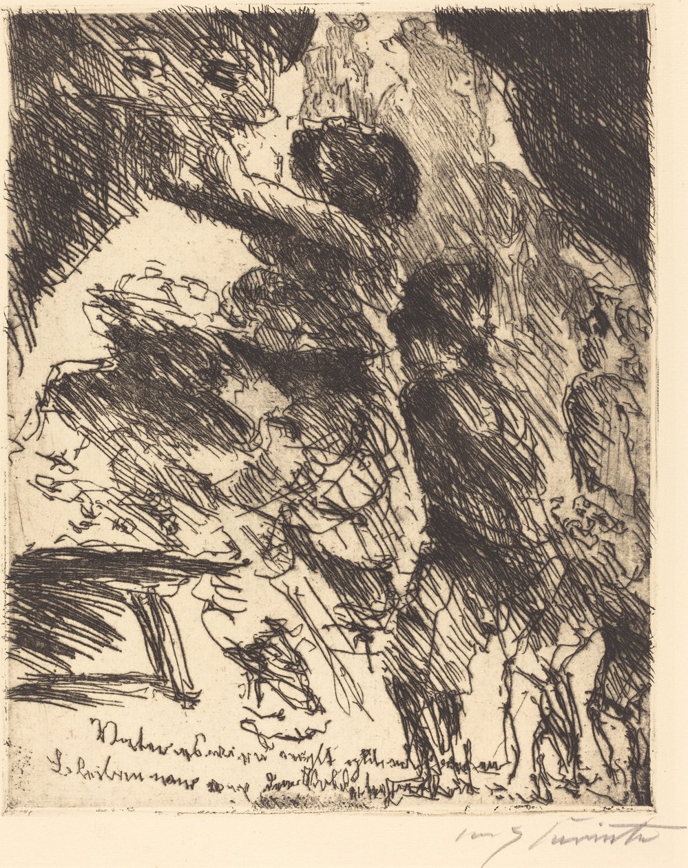 Far, det vil ikke gå bra hvis vi holder oss unna horden av soldater..., 1923. av Lovis Corinth
