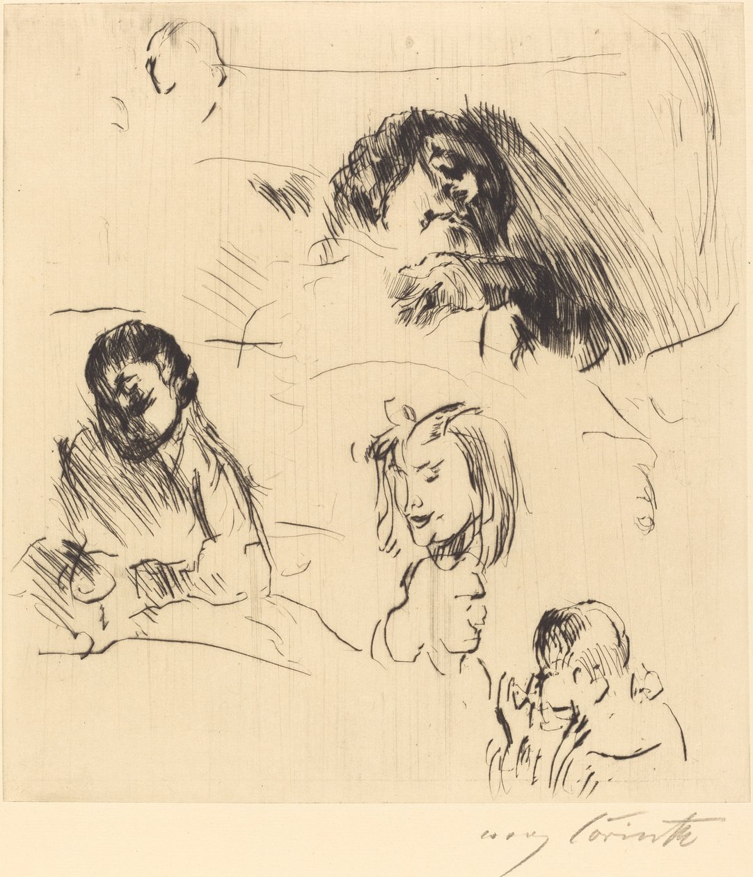 Diverse portrettskisser av Lovis Corinth
