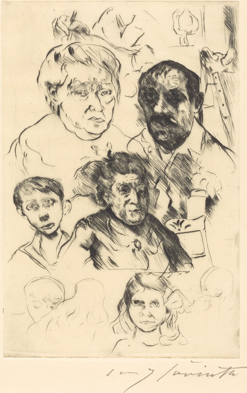 Assorterte hoder og selvportrett av Lovis Corinth