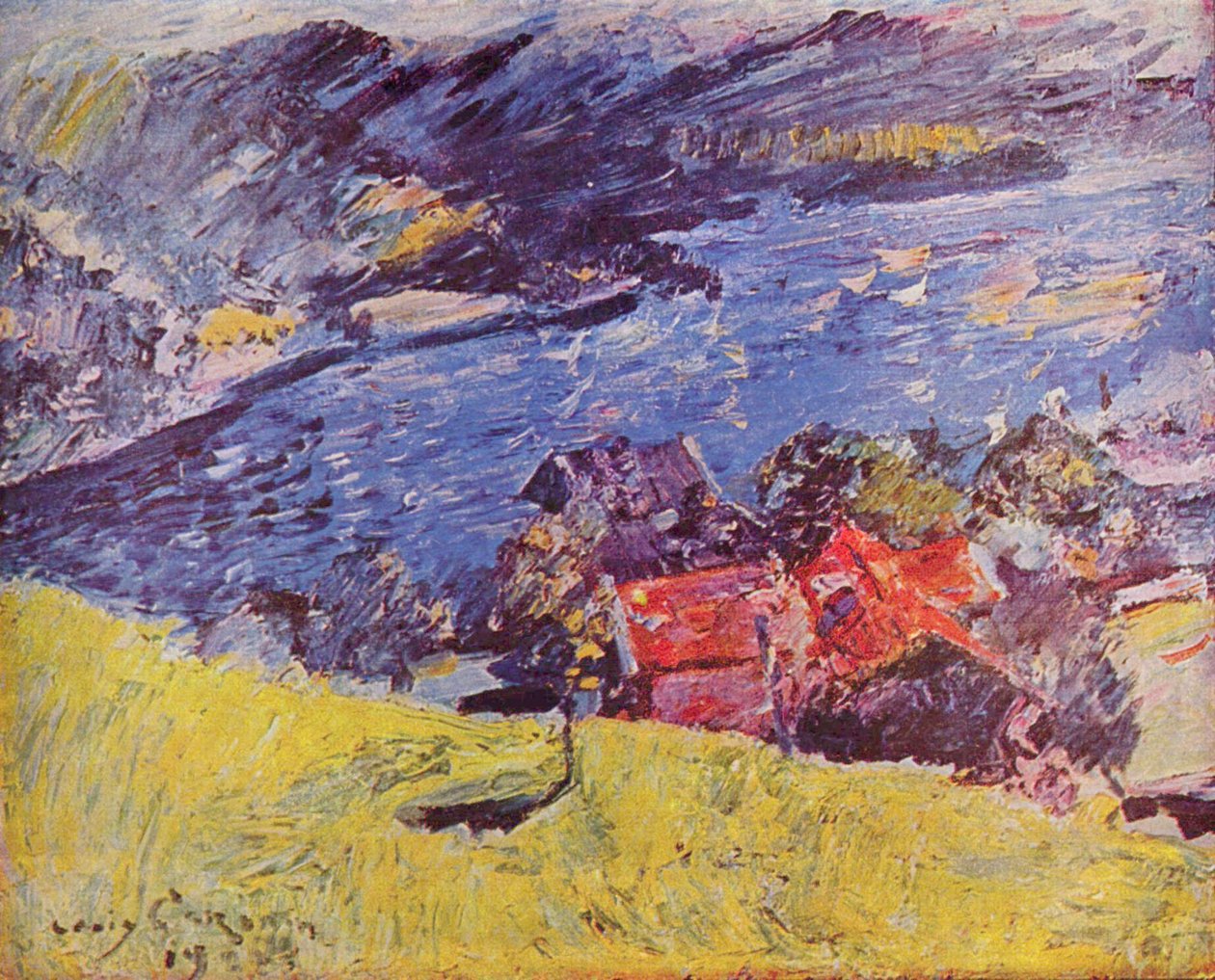 Walchensee, gul eng av Lovis Corinth