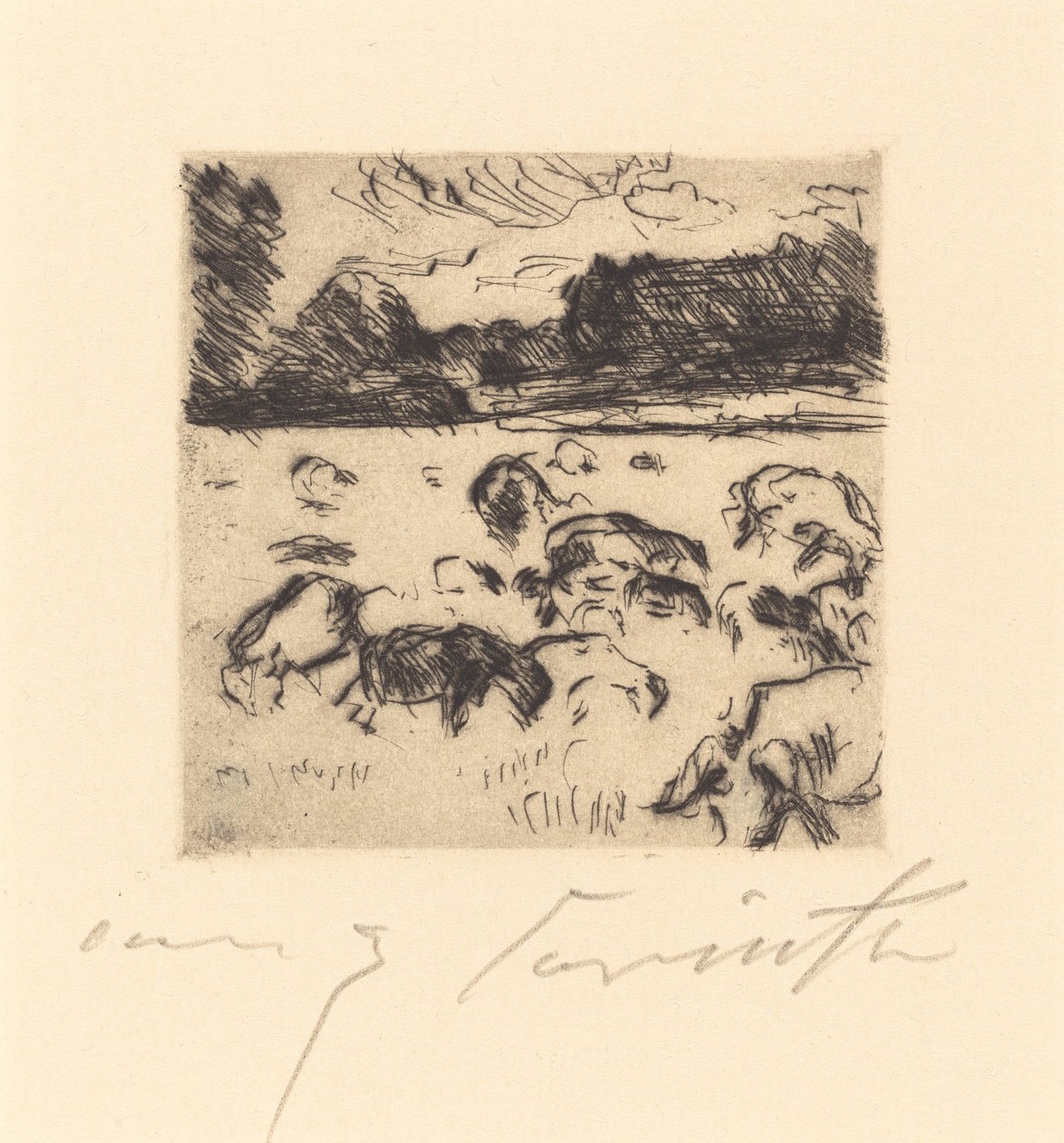 Beitesau Beitesau, 1916. av Lovis Corinth