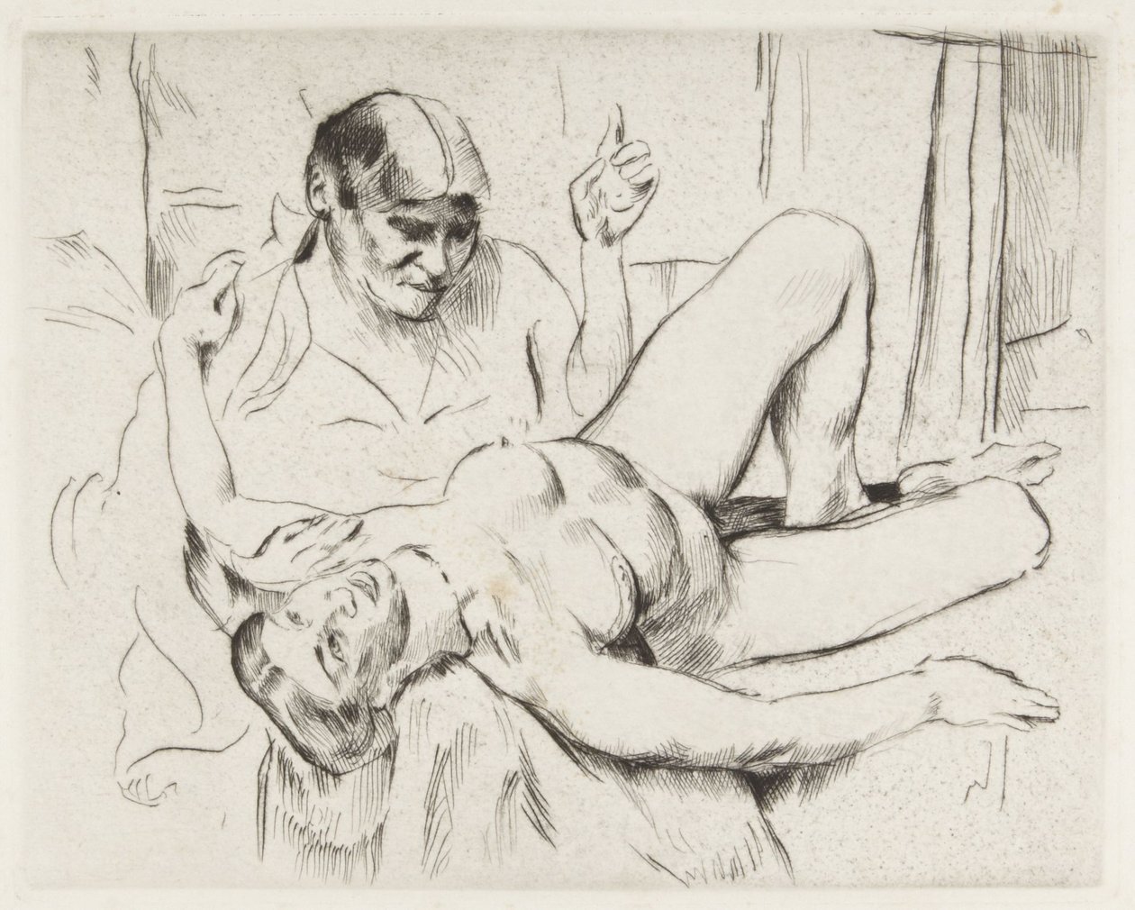 Hvit nakenakt (Profeti) av Lovis Corinth