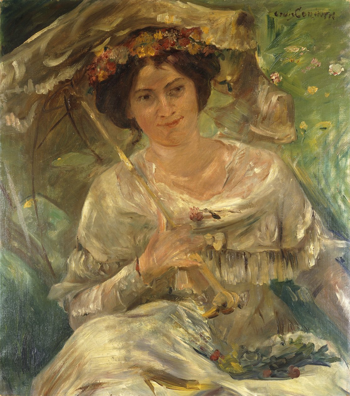 Kvinne i solskinnet; Lady in the Sunshine, 1910 av Lovis Corinth