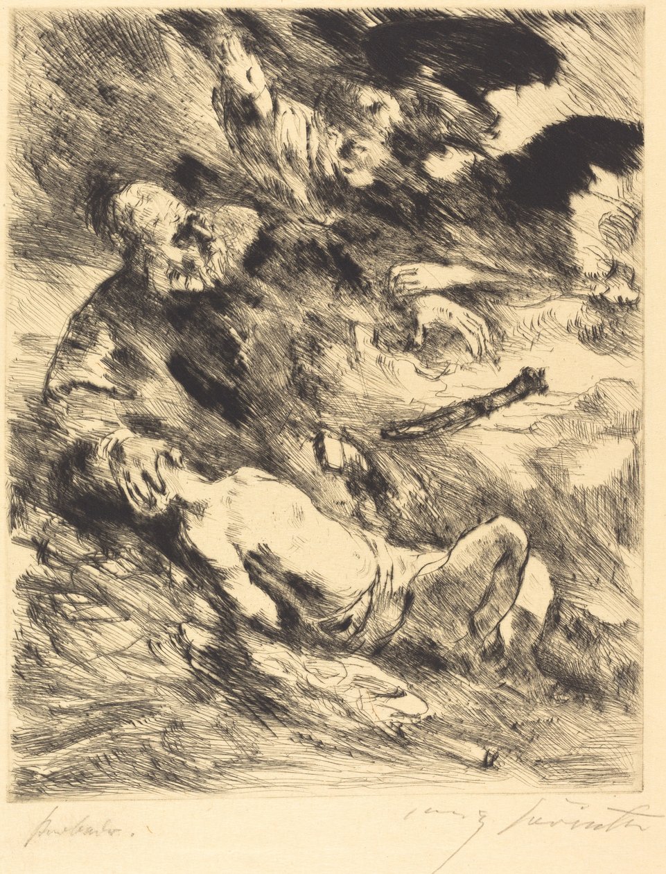 Isaks offer av Lovis Corinth after Rembrandt van Rijn