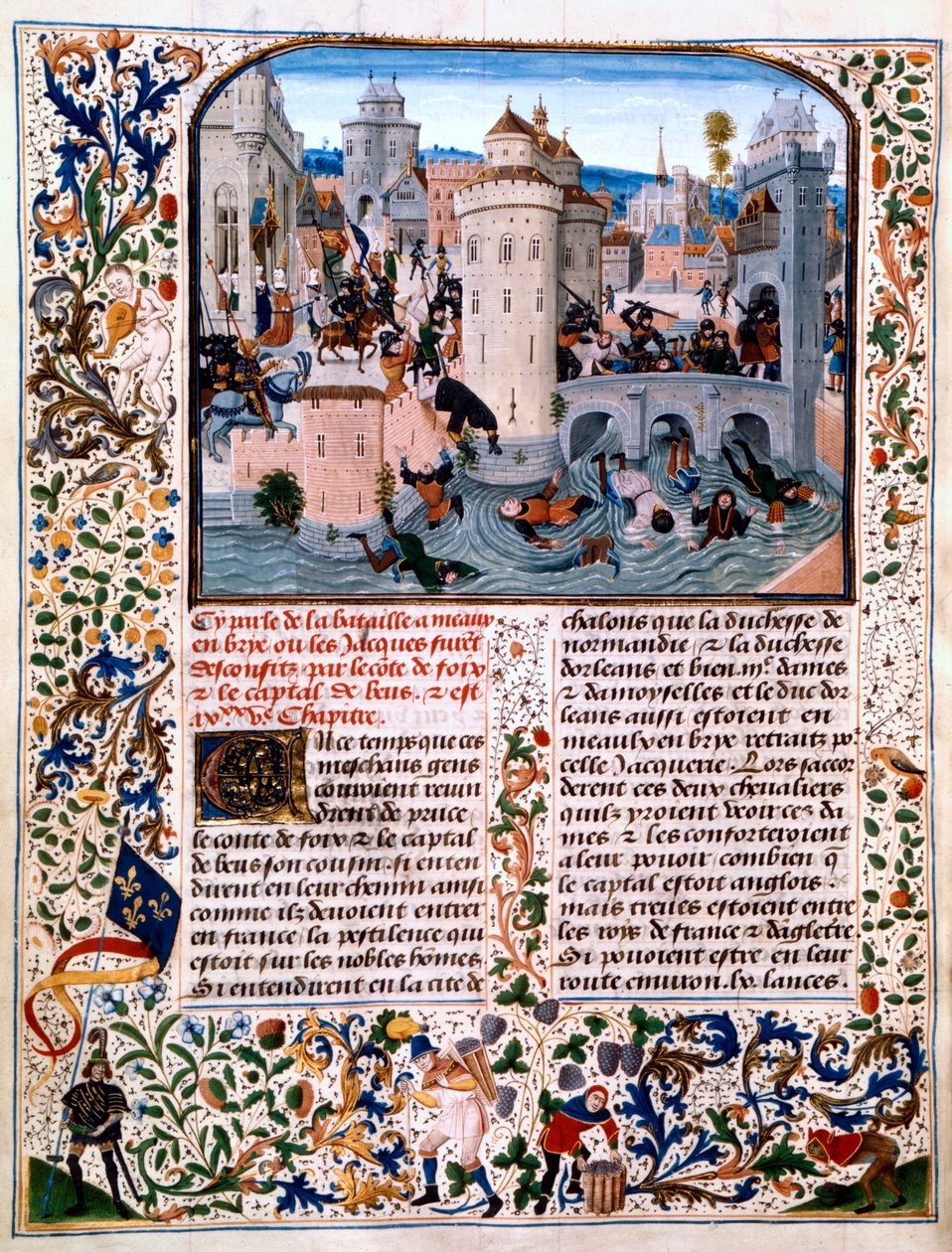 Massakre på bondeopprørerne i Meaux, 1358, c1475 av Loyset Liedet