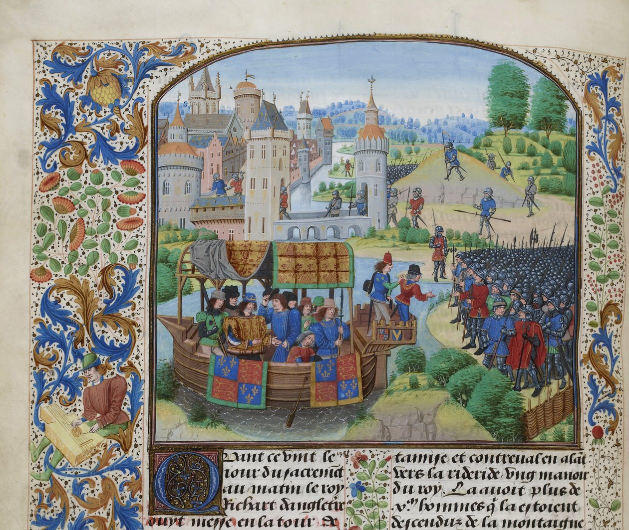 Richard II møter opprørerne 14. juni 1381, ca 1470-1475. av Loyset Liedet