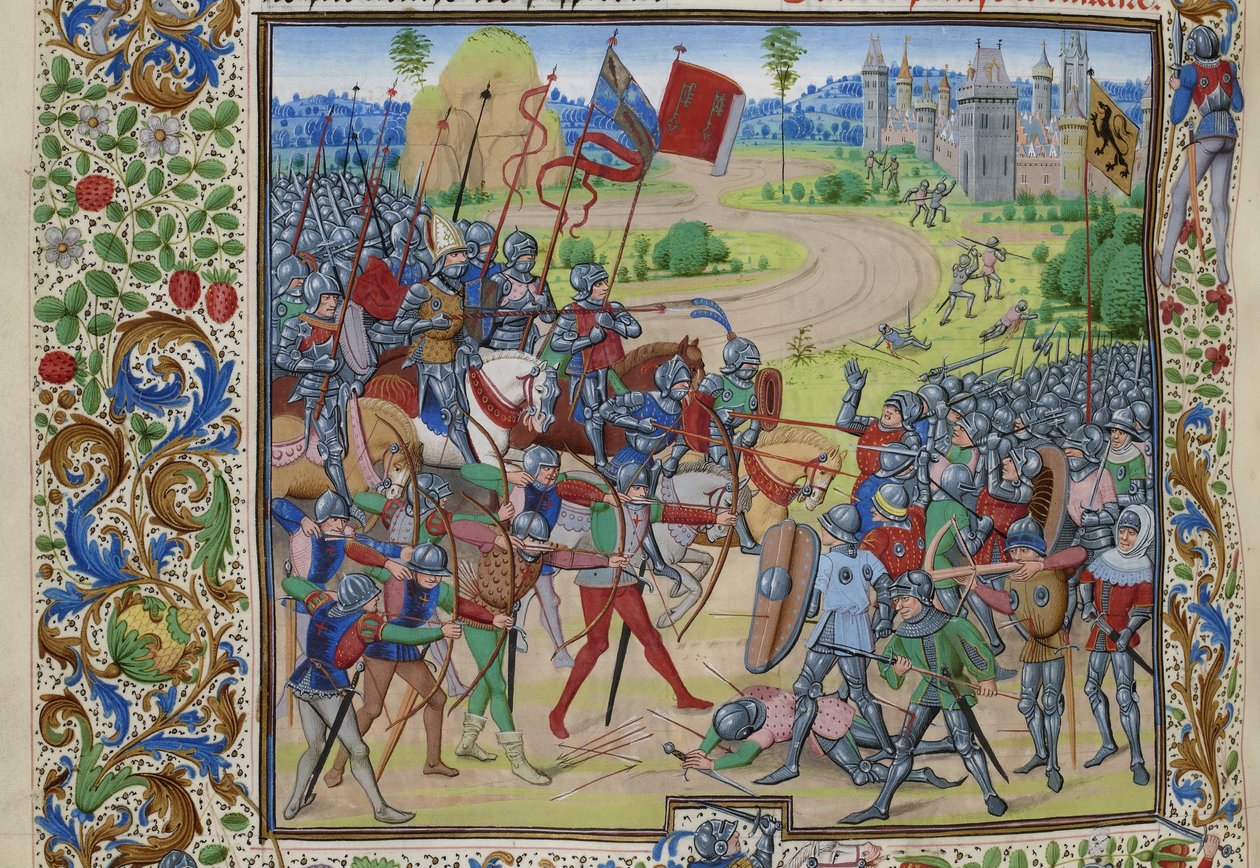 Slaget ved Dunkerque 25. mai 1383, ca 1470-1475. av Loyset Liedet
