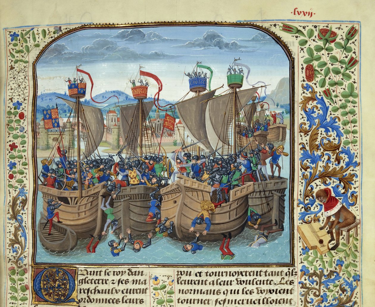 Slaget ved Sluys 24. juni 1340, ca 1470-1475. av Loyset Liedet