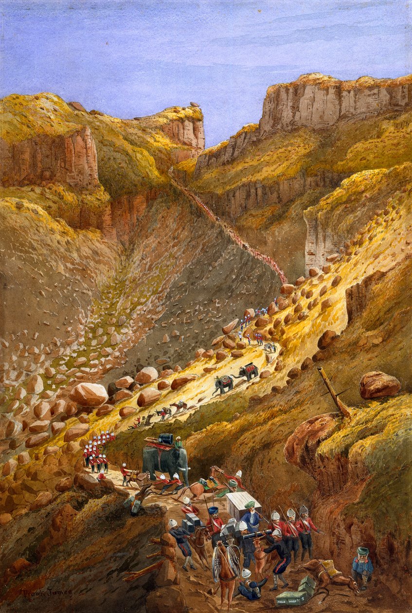 Chetta-ravinen, Abyssinia, 1868 av Lt Cornelius Francis James