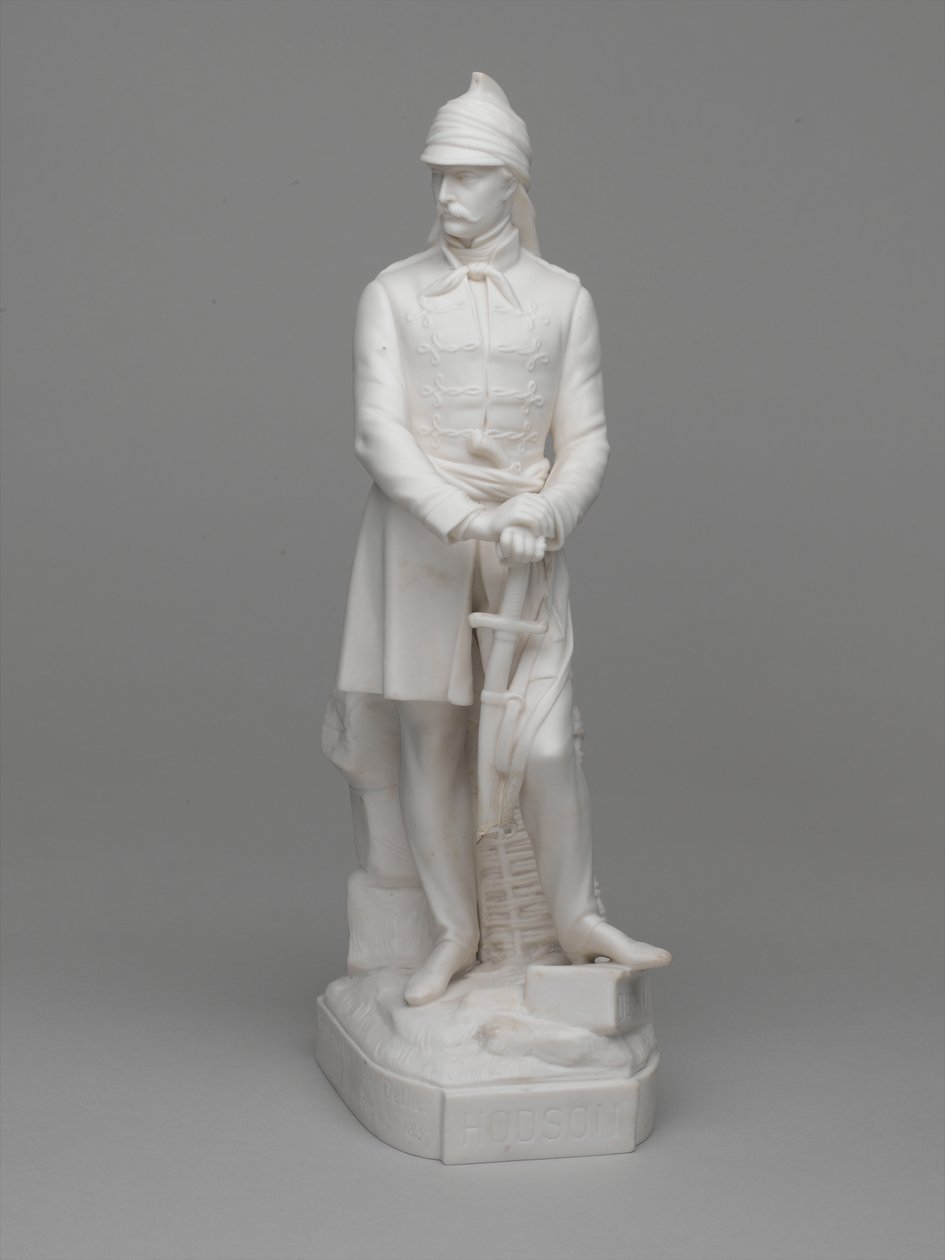 Parian ware-statuett av løytnant (senere major) William Hodson av Ltd Mintons