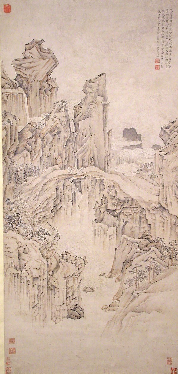 Natural Rock Bridge, datert 1556. av Lu Zhi