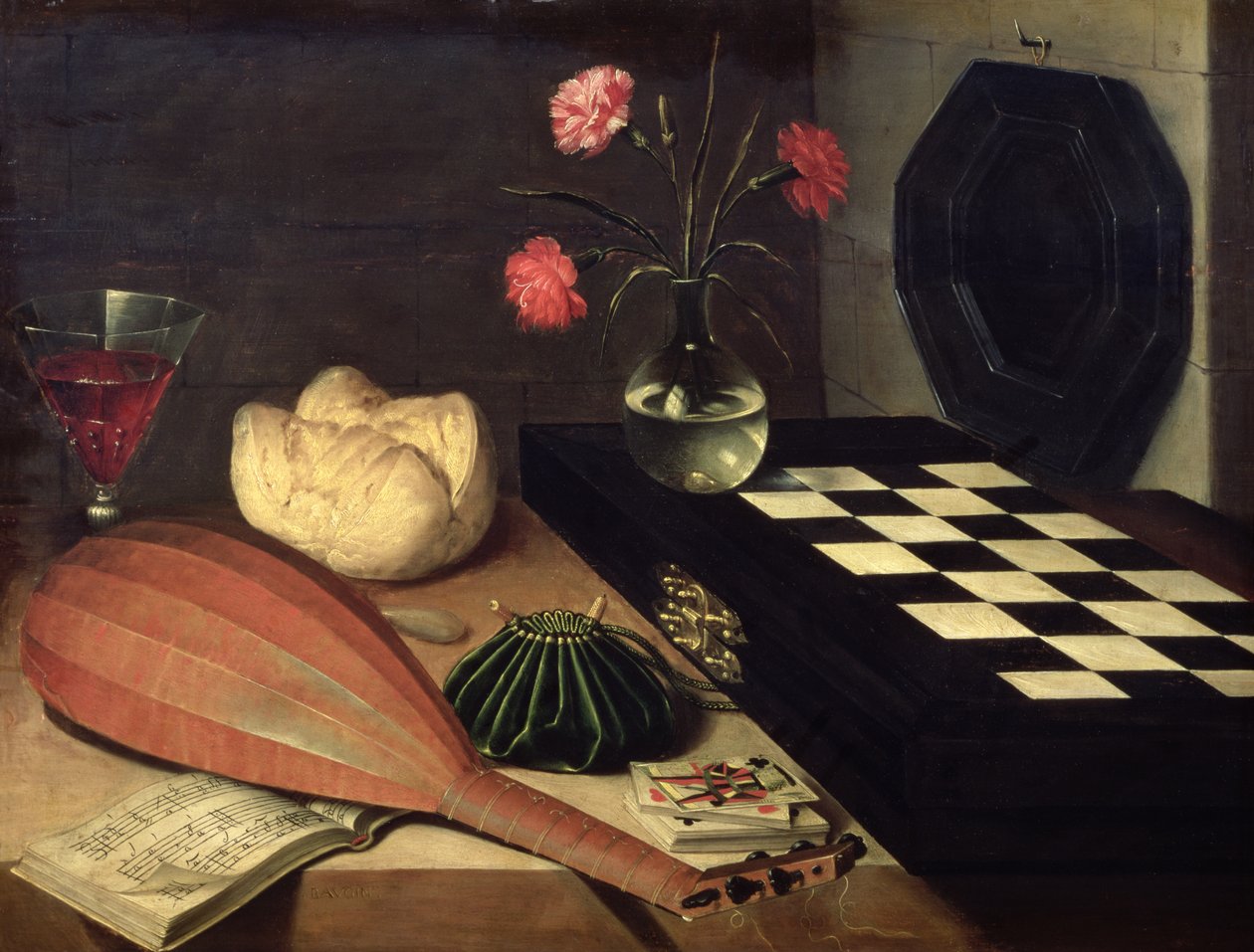 Stilleben med sjakkbrett, 1630 av Lubin Baugin