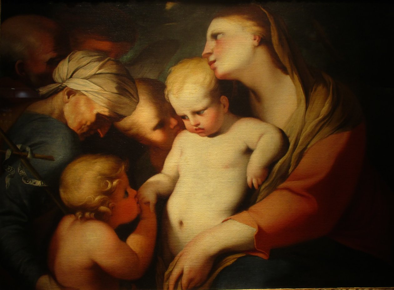 Jomfru og barn med Saint Elizabeth og Saint John the Baptist av Lubin Baugin