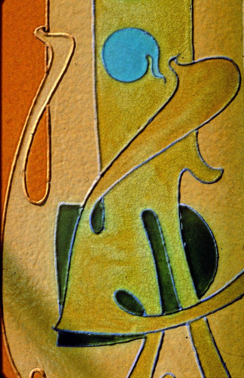 Porte Dauphine metrostasjon, Paris 75016. Detalj av dekoren. Arkitekt Hector Guimard (1867–1942), realisering 1905. av Luc Boegly
