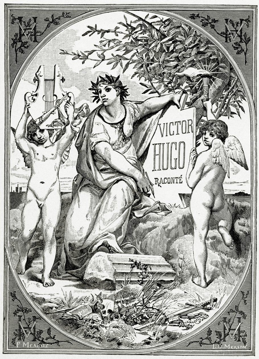 Victor Hugo fortalt av et vitne om sitt liv, 1800-tallet (bw-gravering) av Luc Oliver Merson