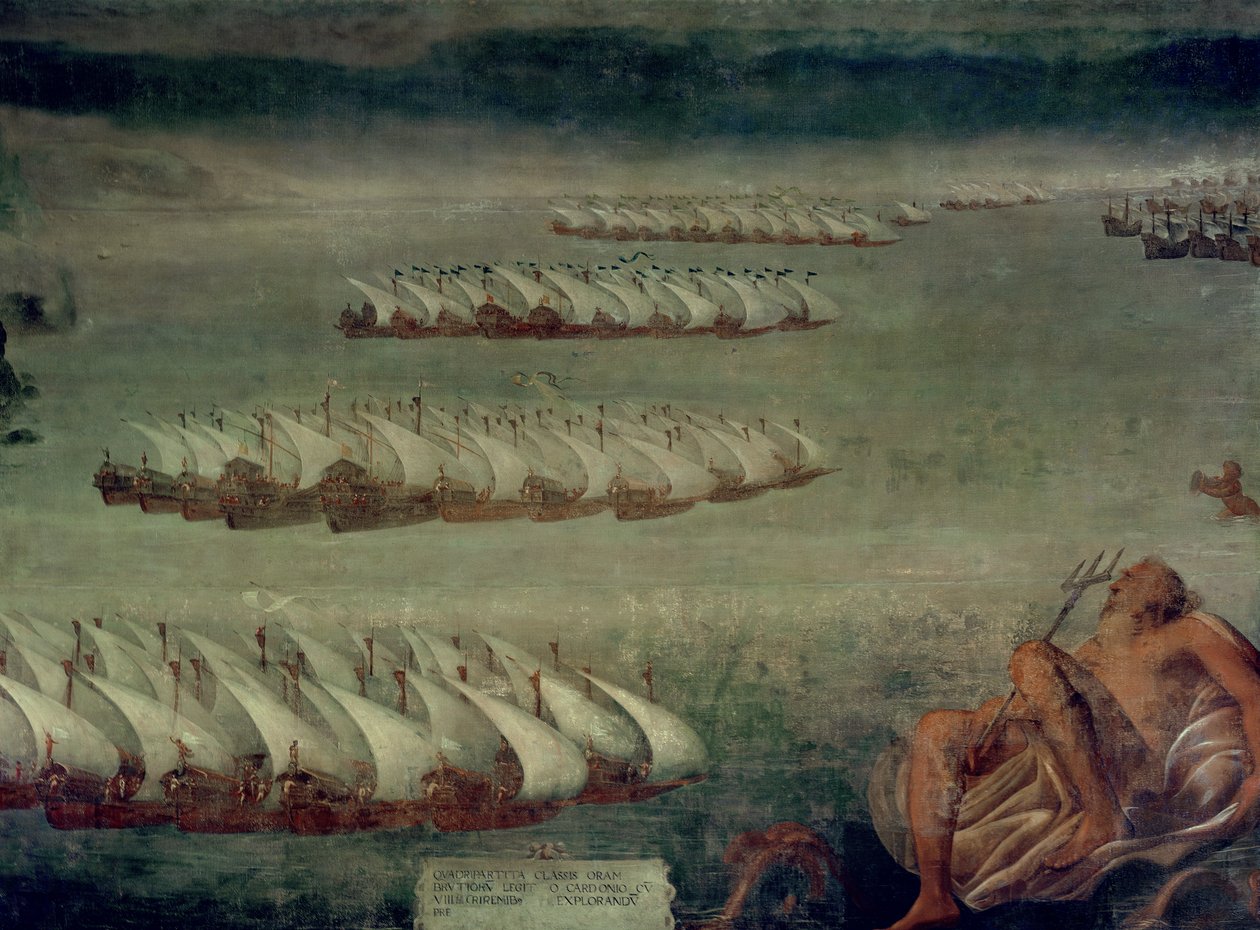 Slaget ved Lepanto, 7. oktober 1571 av Luca Cambiaso