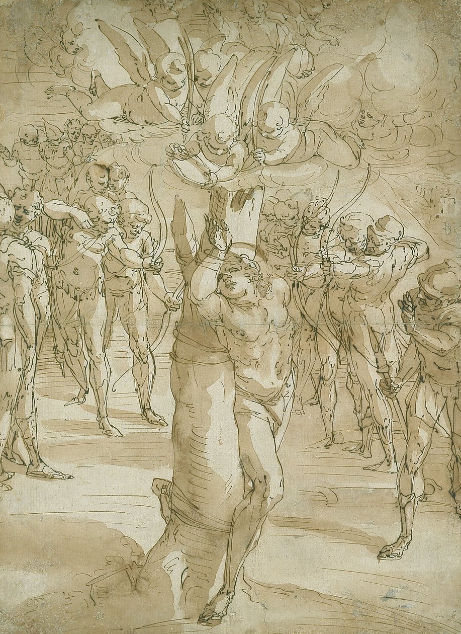 Martyrdømet til Saint Sebastian av Luca Cambiaso