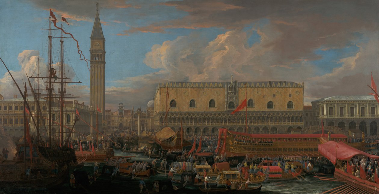 The Bucintoro Avreise fra Bacino di San Marco av Luca Carlevarijs