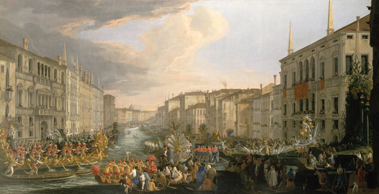 En regatta på Canal Grande, Venezia av Luca Carlevaris