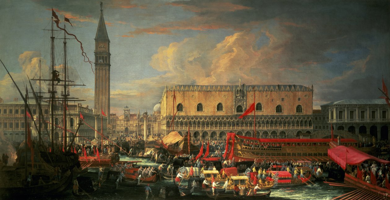 Bucintoro i Bacino, Venezia av Luca Carlevaris