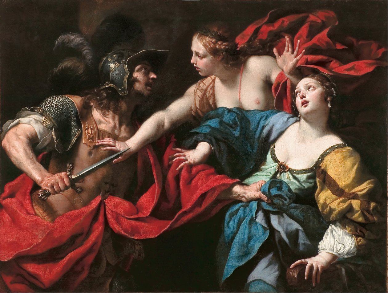 Venus forhindret sønnen Aeneas i å drepe Helen av Troy av Luca Ferrari