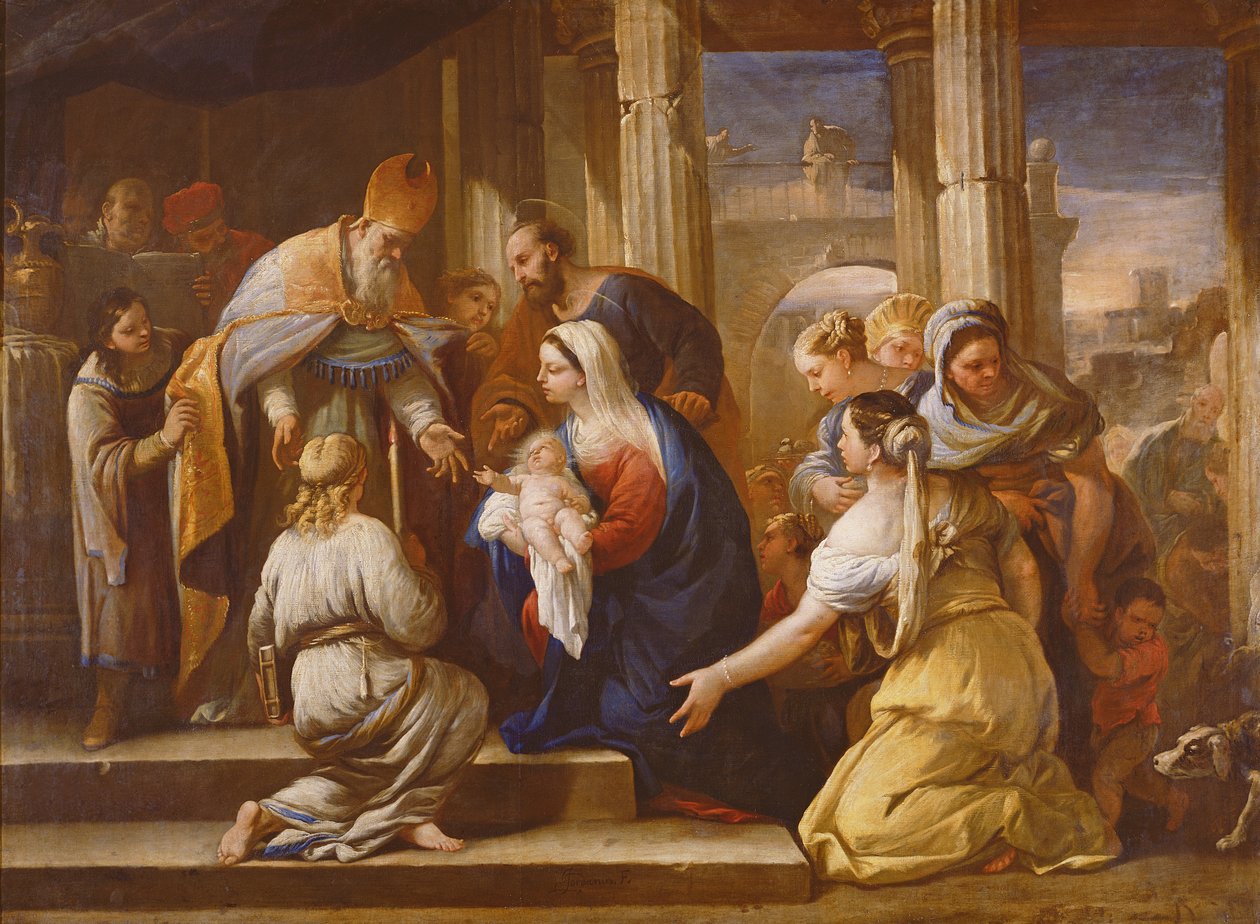 Presentasjon i tempelet av Luca Giordano