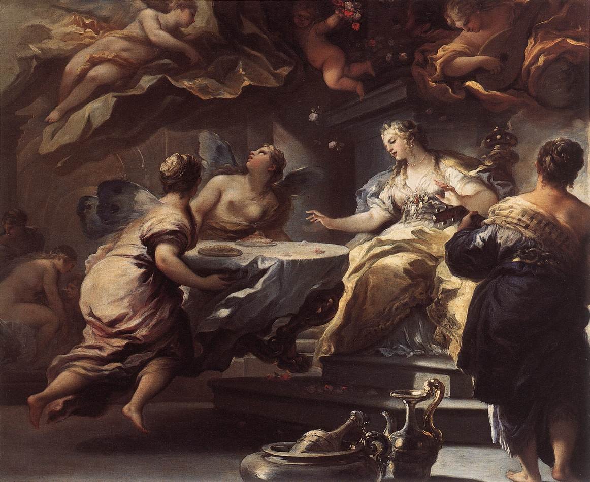 Psyke betjent av usynlige ånder av Luca Giordano