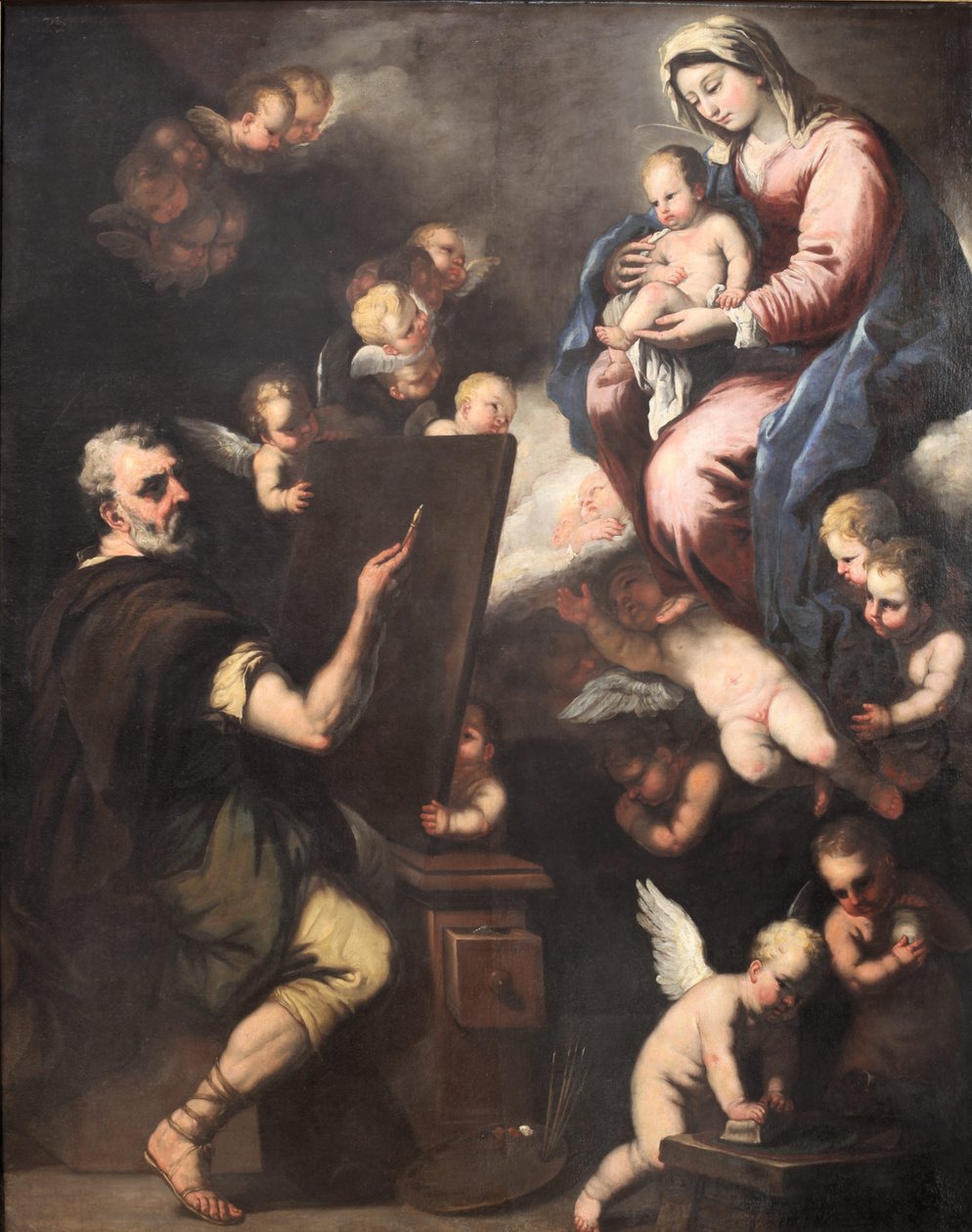 Saint Lucas maler jomfruen av Luca Giordano