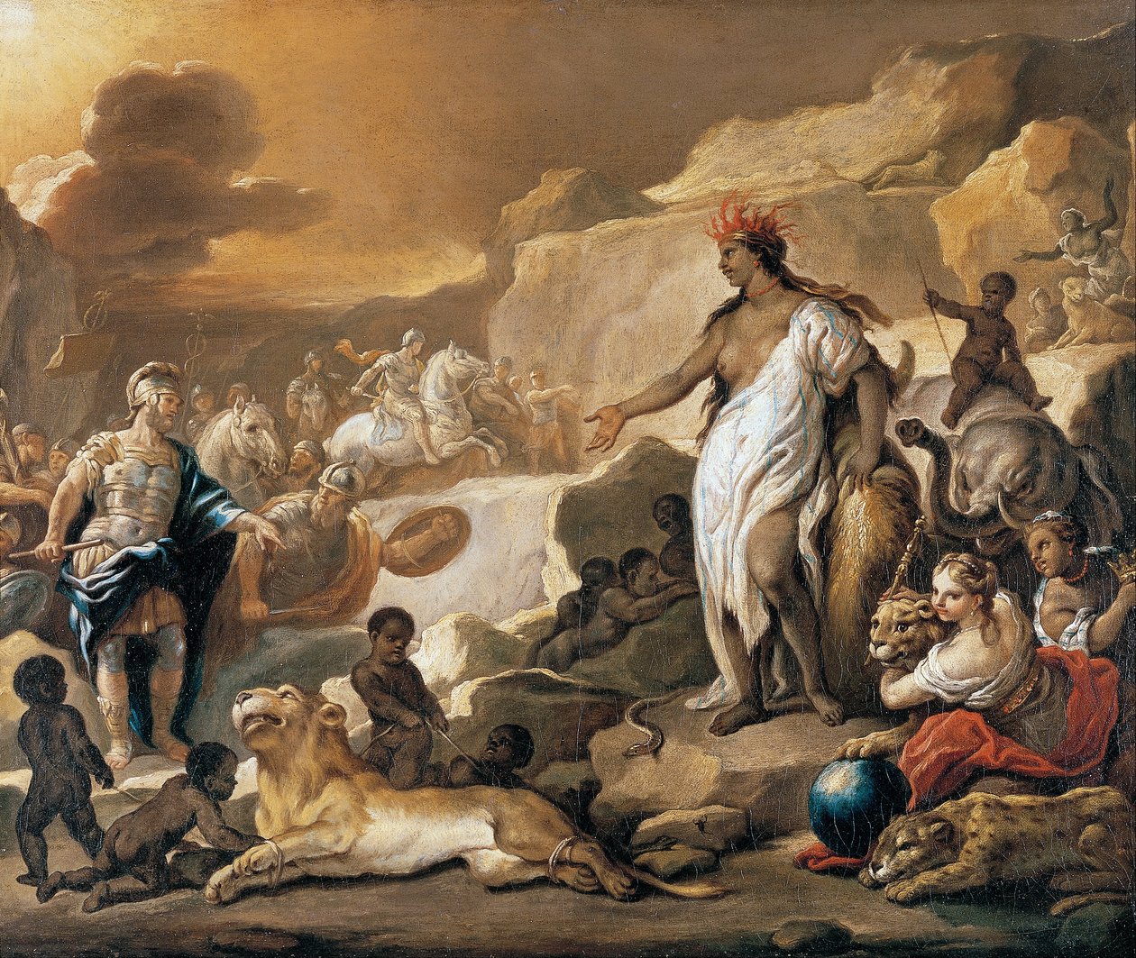 Serie av de fire delene av verden. Afrika av Luca Giordano