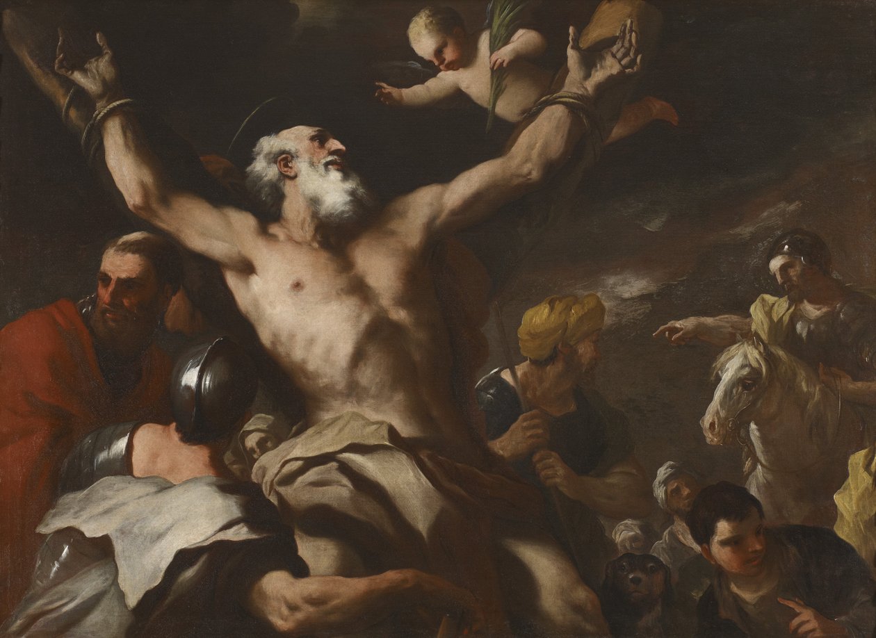 Korsfestelsen av Saint Andrew, ca. 1660 av Luca Giordano