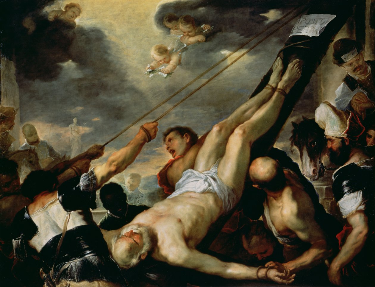 Korsfestelsen av Sankt Peter, ca. 1660 av Luca Giordano