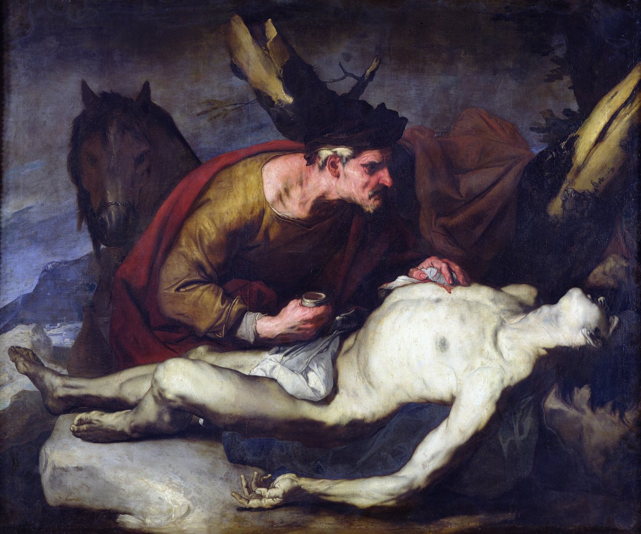 Den barmhjertige samaritan av Luca Giordano