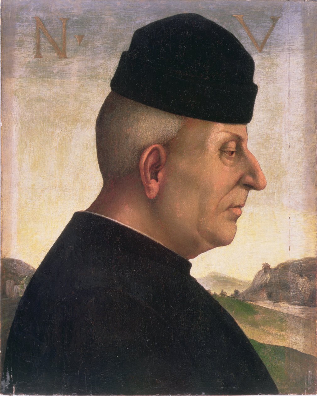 Portrett av Niccolo Vitelli (1414-86) (tempera på panel) av Luca Signorelli