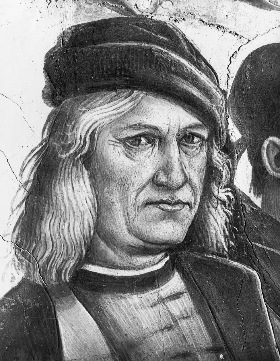 Selvportrett, detalj fra The Preaching and Acts of the Antichrist av Luca Signorelli