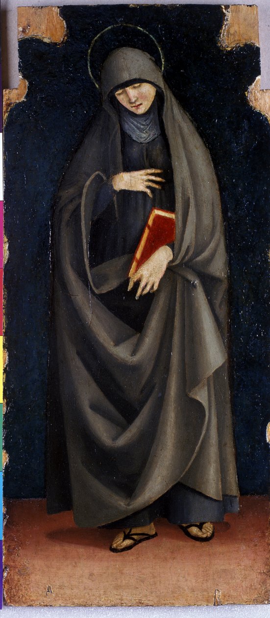 St. Clare, ca. 1515-20 (tempera på poppeltre) av Luca Signorelli