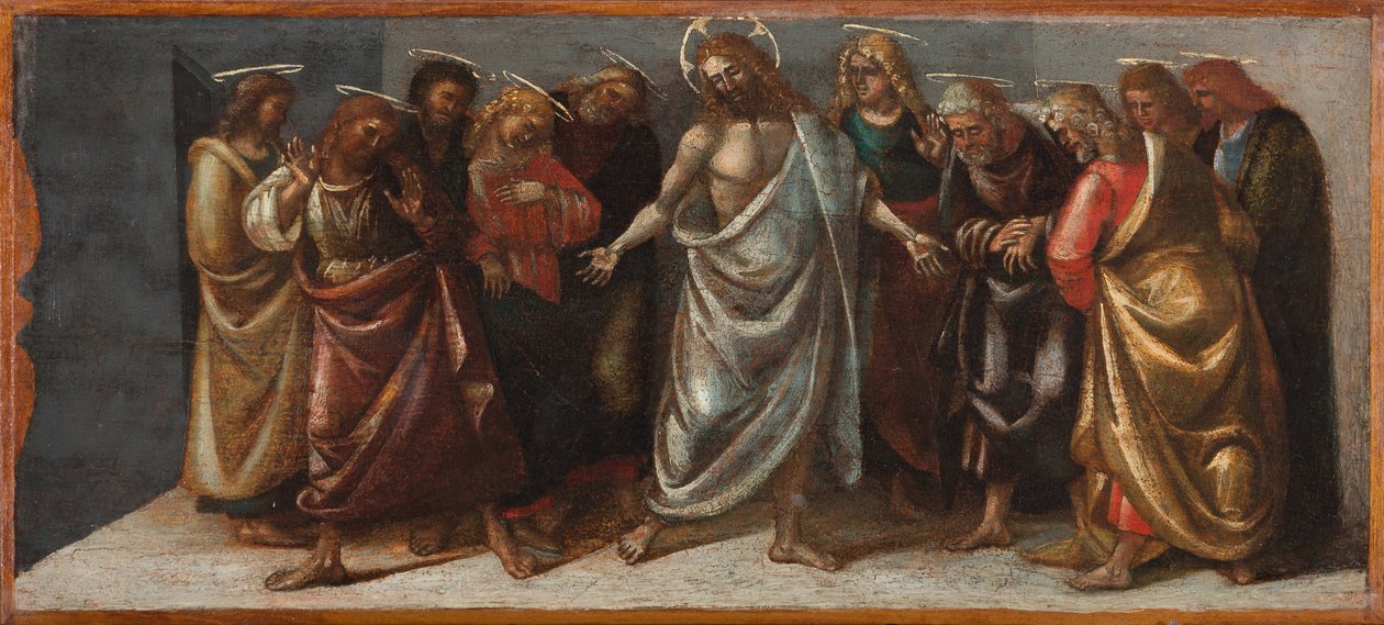 Den oppstandne Kristus viser seg for sine disipler, ca. 1514 (tempera og olje på trepanel) av Luca Signorelli