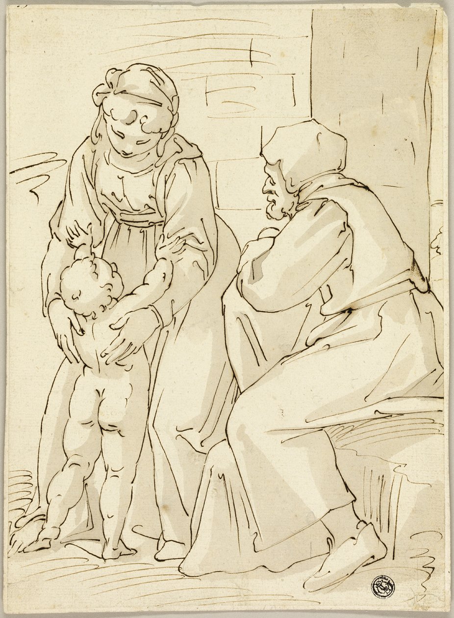 Hellige familie av Luca Cambiaso