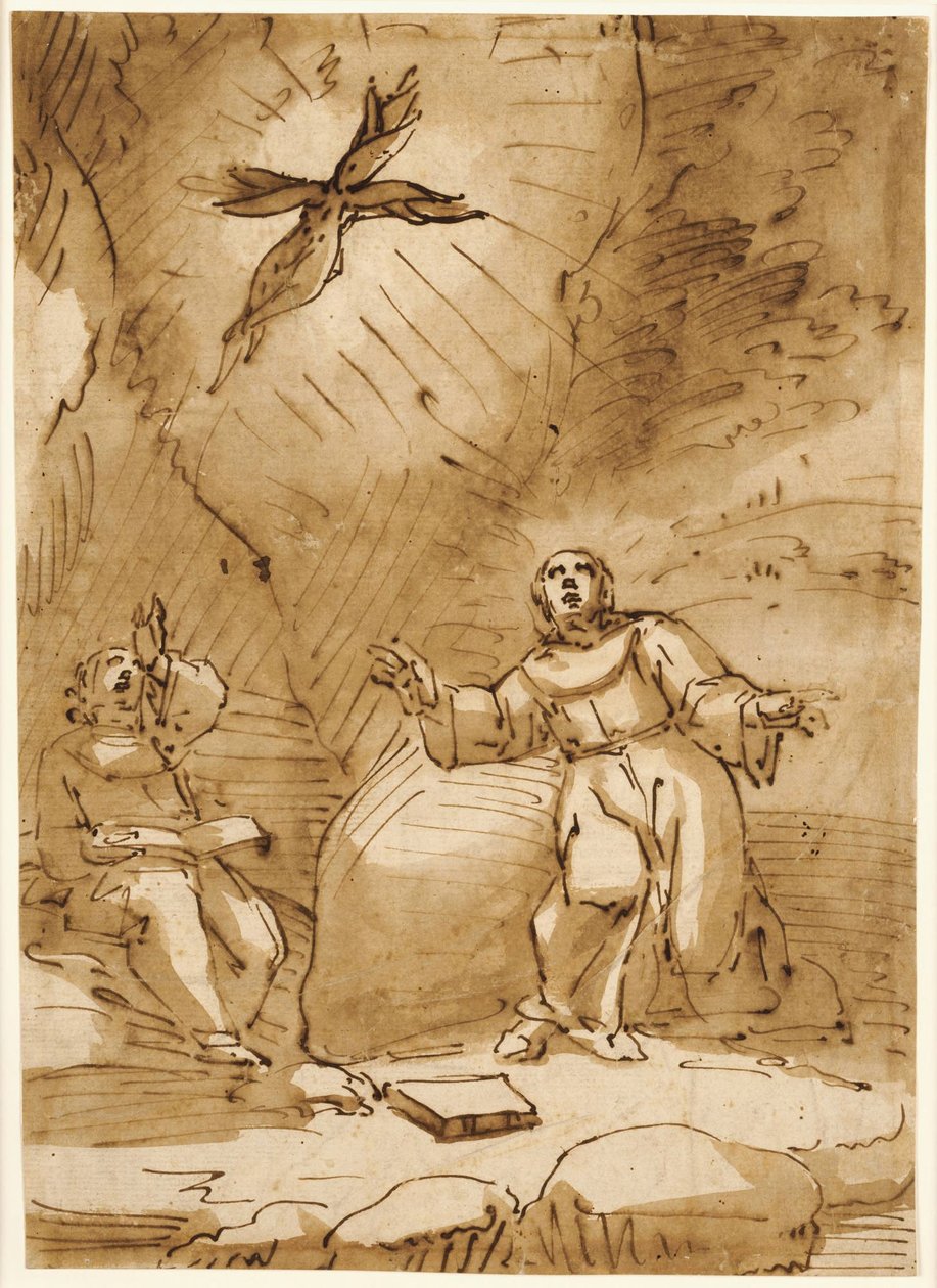 Stigmatisation des Heiligen Franziskus av Luca Cambiaso