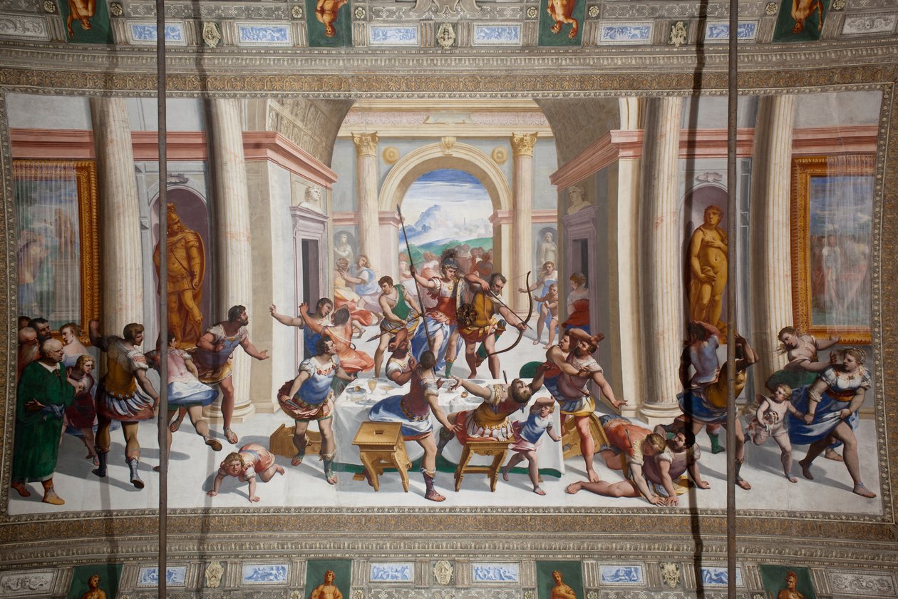 Historien om Ulysses (returen), taket til Salone Cambiaso av Luca Cambiaso