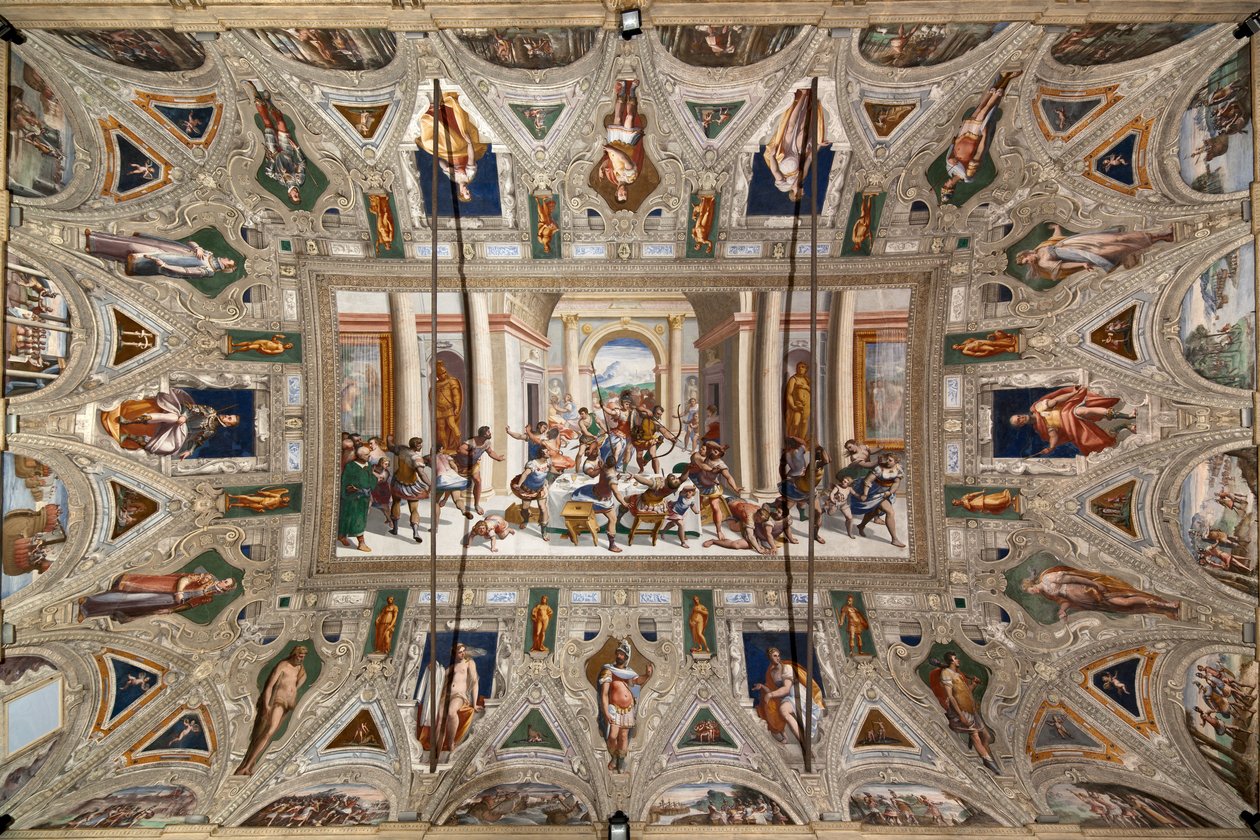 Historien om Ulysses (returen), taket til Salone Cambiaso av Luca Cambiaso