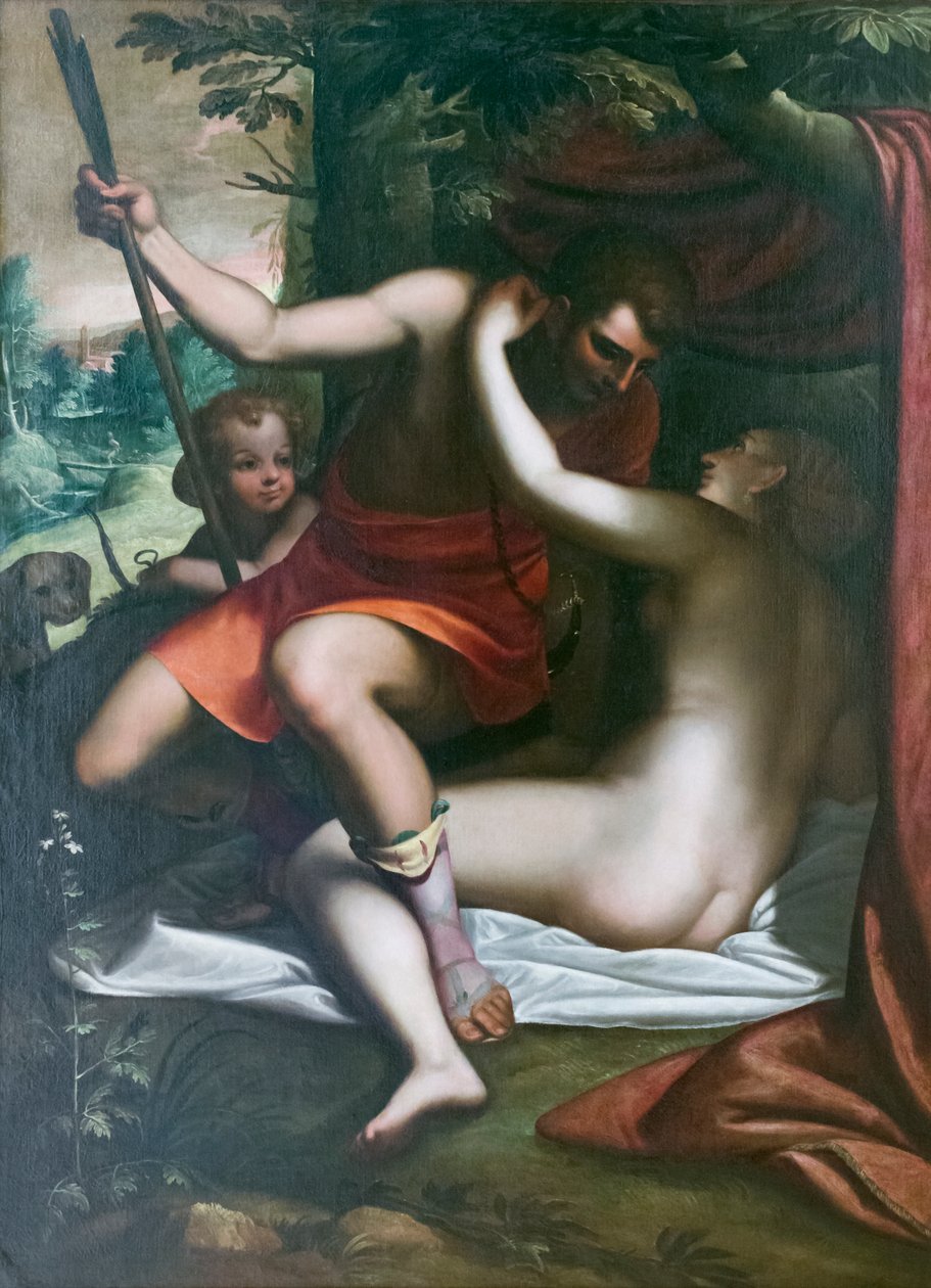 Venus og Adonis, før 1585, Luca Cambiaso (olje på lerret) av Luca Cambiaso