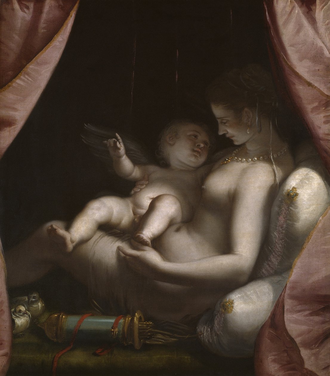 Venus og Amor av Luca Cambiaso