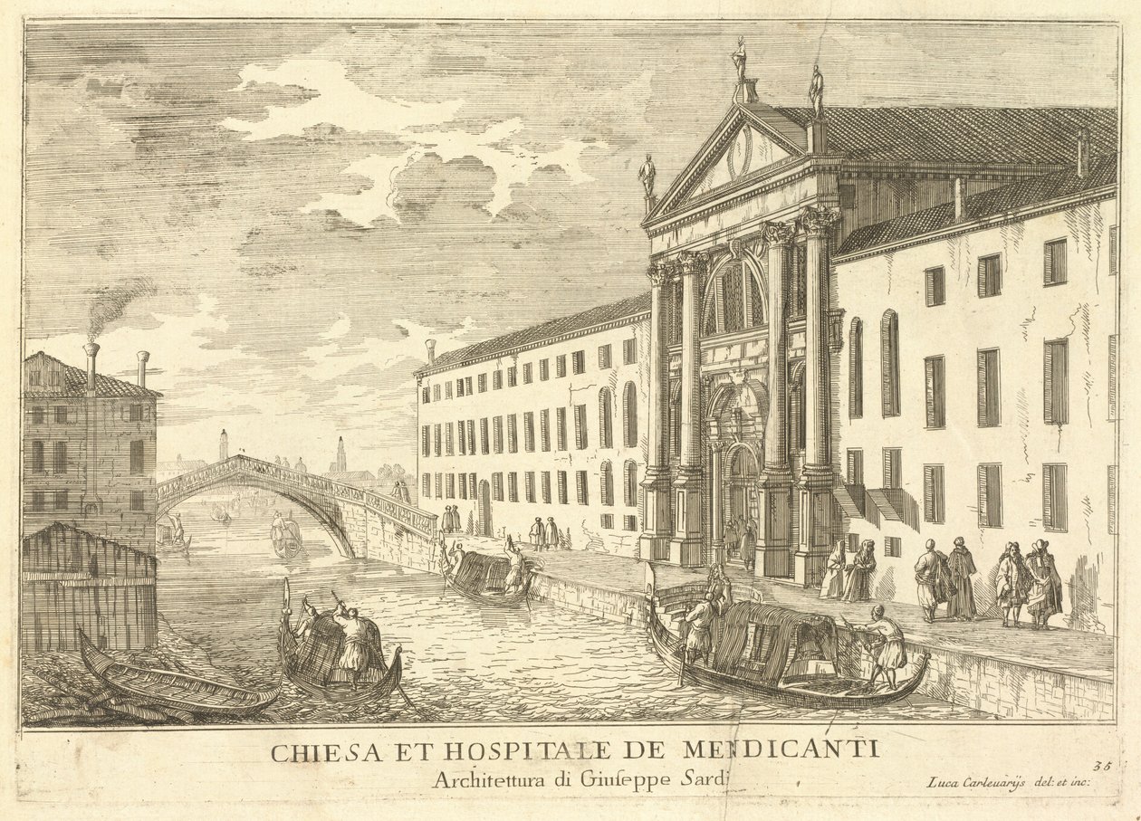 Chiesa et Hospitale de Mendicanti (plate 35) av Luca Carlevariis