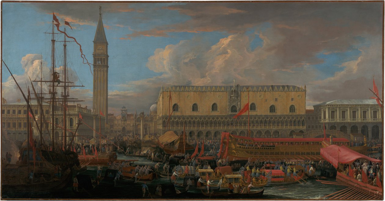 Bucintoro Avgang fra Bacino di San Marco av Luca Carlevarijs