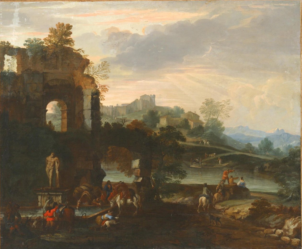 Capriccio med Farnese Hercules. av Luca Carlevaris