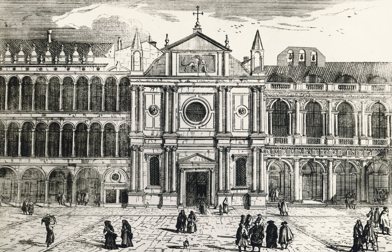 San Geminianus kirke (revet i 1807) av Luca Carlevaris