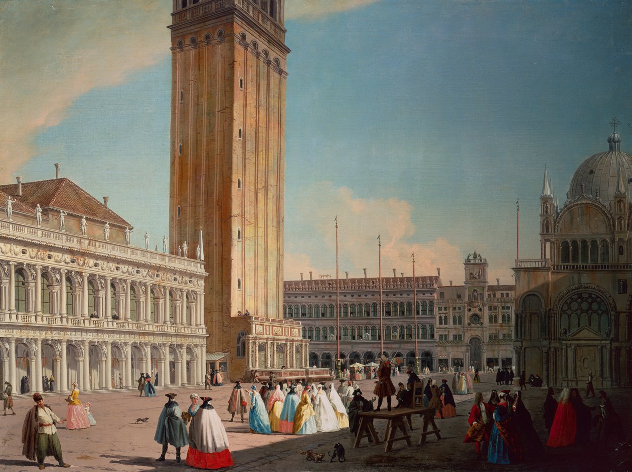 Piazzetta, Venezia (olje på lerret) av Luca Carlevaris
